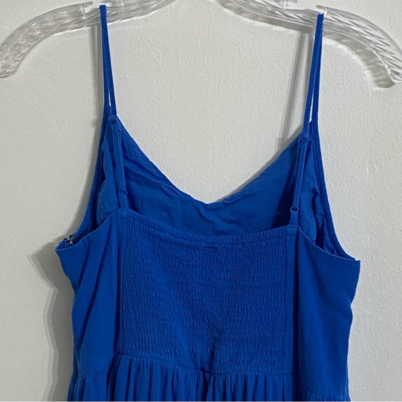 Old Navy Royal Blue Sleeveless Dress Midi Length Eyelet Woman’s Medium - Picture 9 of 9